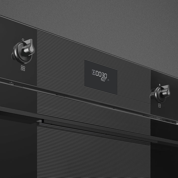 Smeg Linea 60cm Built-In Single Oven, Thermo-ventilated, Pyrolytic - Black | SMG SFP6101TB3