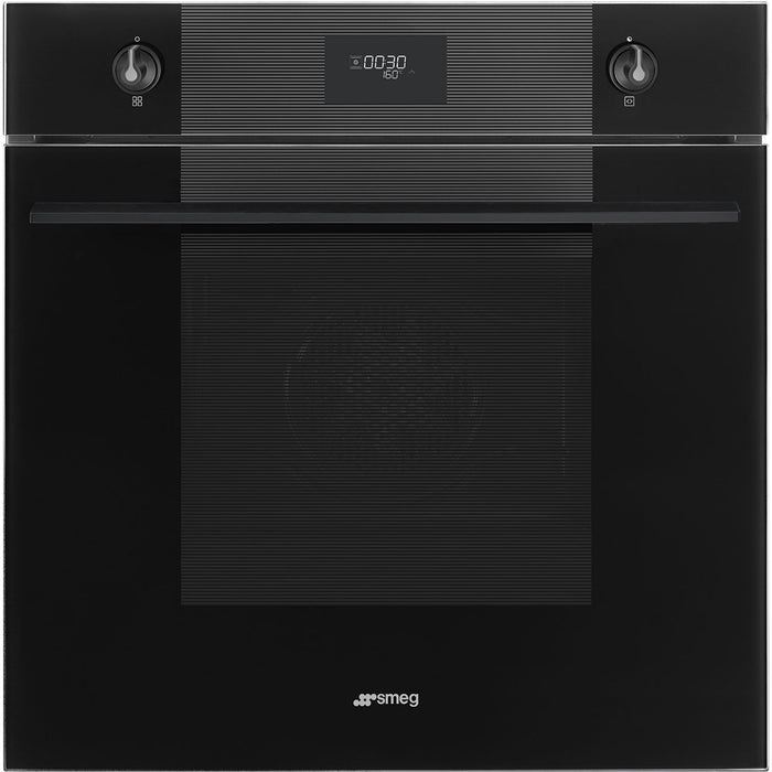 Smeg Linea 60cm Built-In Single Oven, Thermo-ventilated, Pyrolytic - Black | SMG SFP6101TB3