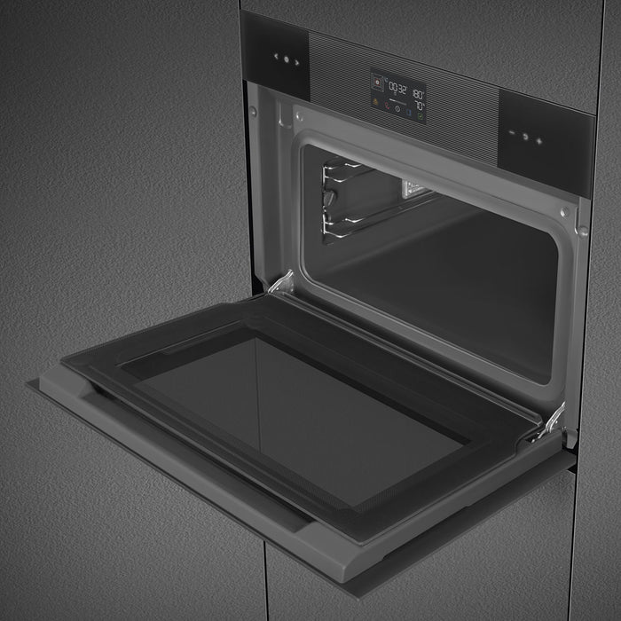 Smeg Linea 45cm Compact Steam100 Oven, Combi Steam, Vapor Clean - Black | SMG SO4102S3B3
