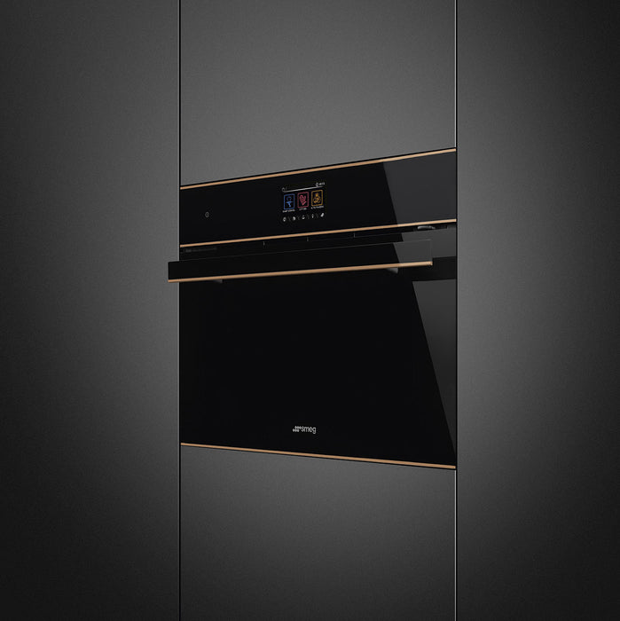 Smeg Dolce Stil Novo 45cm Compact Built-In Oven & Speedwave Microwave - Black | SMG SO4604M2PNR