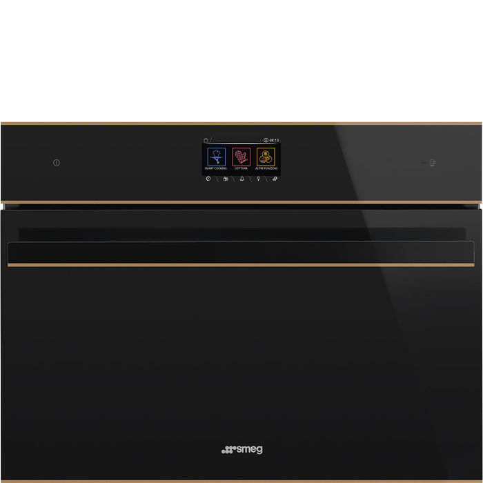 Smeg Dolce Stil Novo 45cm Compact Built-In Oven & Speedwave Microwave - Black | SMG SO4604M2PNR