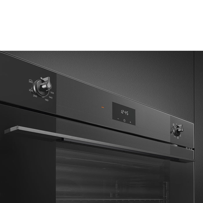Smeg Linea 75cm Built-In Single Oven, Vapor Clean, Thermo-ventilated - Black | SMG SO5100TB3