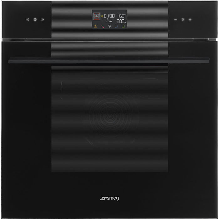 Smeg Linea 60cm Built-In SpeedwaveXL Single Oven & Combi Microwave, Vapor Clean -  Black | SMG SO6102M2B3