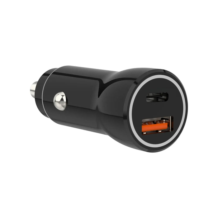 Sinox 12V Double Car Charger. USB A 18W + USB C 20W - Black | 052375