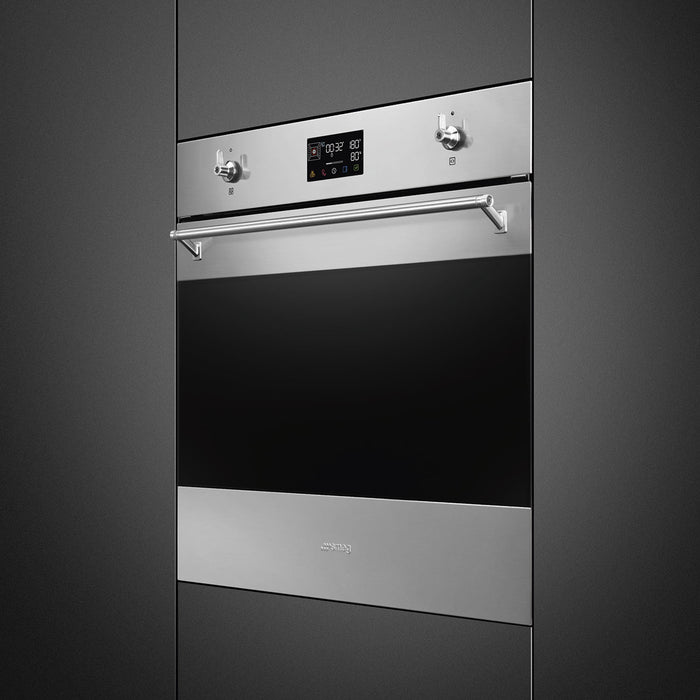 Smeg Classic 60cm Built-In SteamOne Single Oven, Combi Steam, Pyrolytic - Stainless steel | SMG SOP6302S2PX