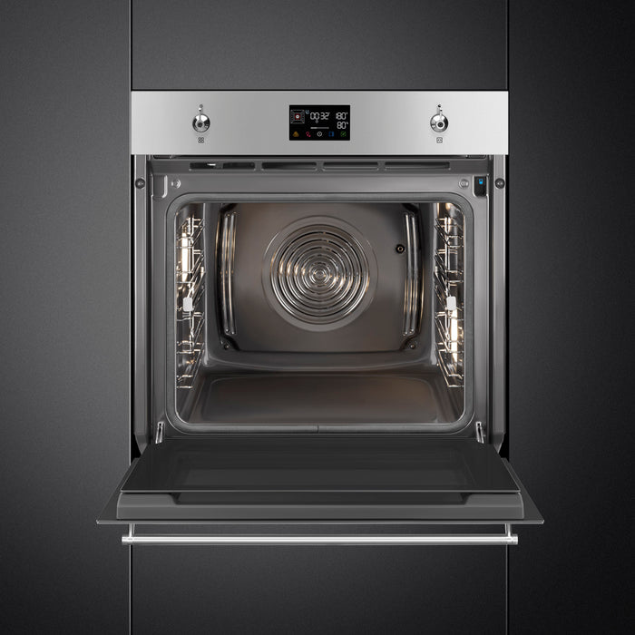 Smeg Classic 60cm Built-In SteamOne Single Oven, Combi Steam, Pyrolytic - Stainless steel | SMG SOP6302S2PX