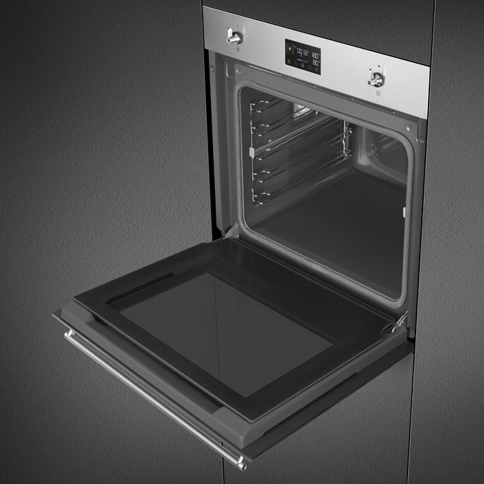 Smeg Classic 60cm Built-In SteamOne Single Oven, Combi Steam, Pyrolytic - Stainless steel | SMG SOP6302S2PX