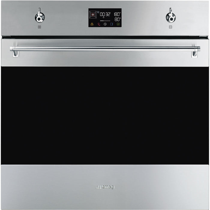Smeg Classic 60cm Built-In SteamOne Single Oven, Combi Steam, Pyrolytic - Stainless steel | SMG SOP6302S2PX