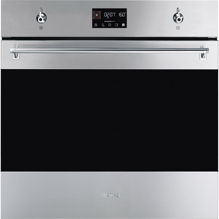 Smeg Classic 60cm Built-In Traditional Single Oven, Thermo-ventilated, Pyrolytic - Stainless steel | SMG SOP6302TX