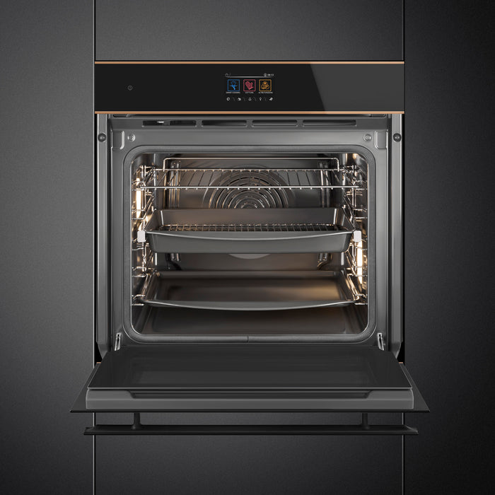 Smeg Dolce Stil Novo 60cm Built-In Traditional Pyro Single Oven - Black | SMG SOP6604TPNR