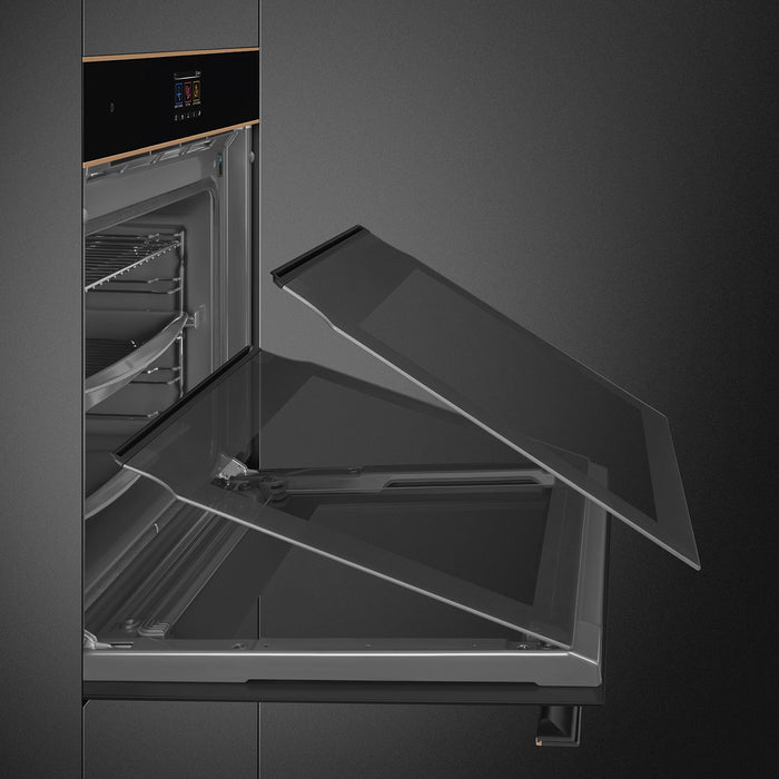 Smeg Dolce Stil Novo 60cm Built-In Traditional Pyro Single Oven - Black | SMG SOP6604TPNR