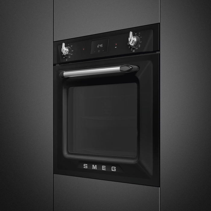 Smeg Victoria 60cm Built-In Traditional Pyro Single Oven - Black | SMG SOP6900TN