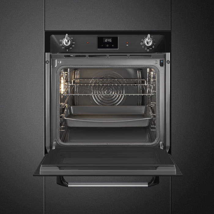 Smeg Victoria 60cm Built-In Traditional Pyro Single Oven - Black | SMG SOP6900TN