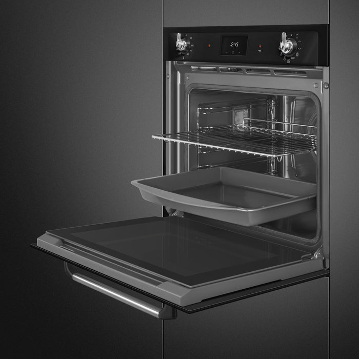 Smeg Victoria 60cm Built-In Traditional Pyro Single Oven - Black | SMG SOP6900TN