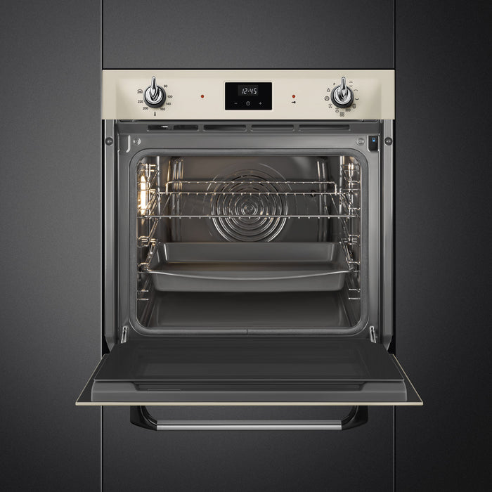 Smeg Victoria 60cm Built-In Traditional Pyro Single Oven - Cream || SOP6900TP