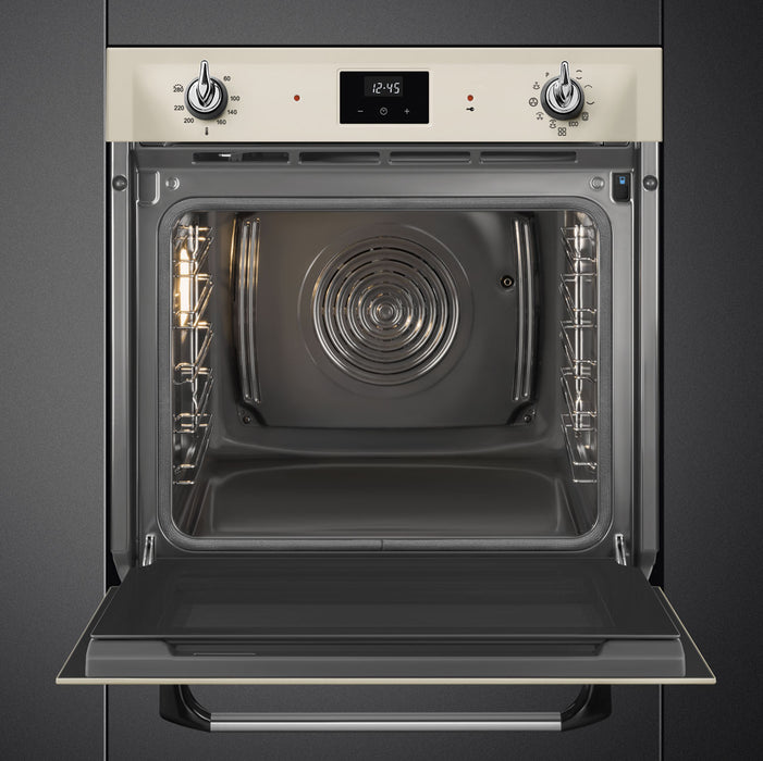 Smeg Victoria 60cm Built-In Traditional Pyro Single Oven - Cream || SOP6900TP