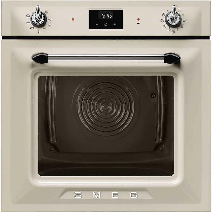 Smeg Victoria 60cm Built-In Traditional Pyro Single Oven - Cream || SOP6900TP