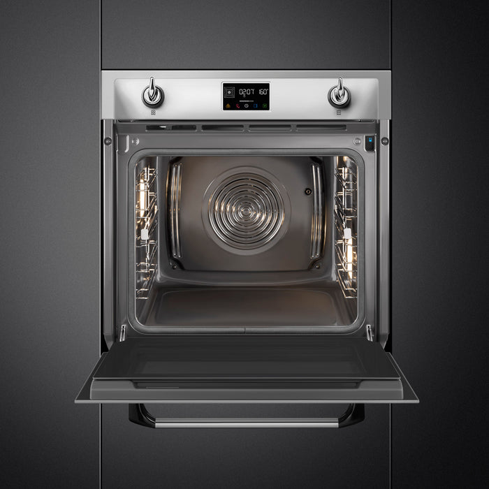 Smeg Victoria 60cm Built-In SteamOne Single Oven, Combi Steam, Pyrolytic - Stainless Steel | SMG SOP6902S2PX