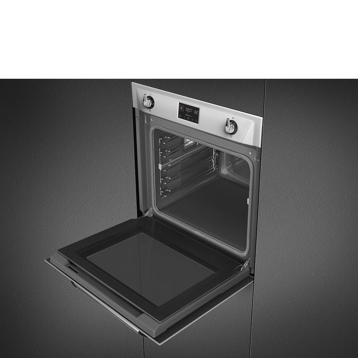 Smeg Victoria 60cm Built-In SteamOne Single Oven, Combi Steam, Pyrolytic - Stainless Steel | SMG SOP6902S2PX