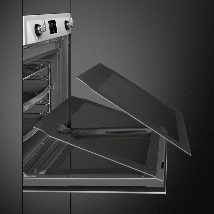 Smeg Victoria 60cm Built-In SteamOne Single Oven, Combi Steam, Pyrolytic - Stainless Steel | SMG SOP6902S2PX