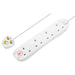 PRO-TECH Extension Lead Masterplug 4 Socket Surge Protected Extension Lead - White | SRG4210N-MP IRWINS MEGASTORE