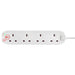 PRO-TECH Extension Lead Masterplug 4 Socket Surge Protected Extension Lead - White | SRG4210N-MP IRWINS MEGASTORE