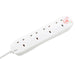 PRO-TECH Extension Lead Masterplug 4 Socket Surge Protected Extension Lead - White | SRG4210N-MP IRWINS MEGASTORE