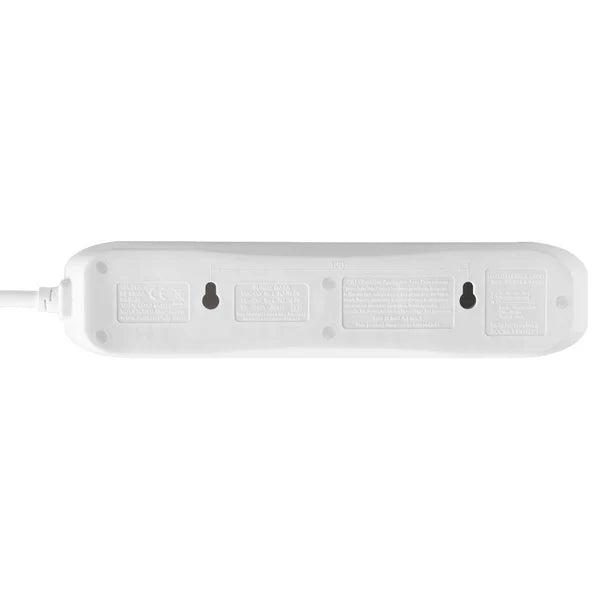 PRO-TECH Extension Lead Masterplug 4 Socket Surge Protected Extension Lead - White | SRG4210N-MP IRWINS MEGASTORE