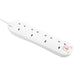 PRO-TECH Extension Lead Masterplug 4 Socket Surge Protected Extension Lead - White | SRG4210N-MP IRWINS MEGASTORE