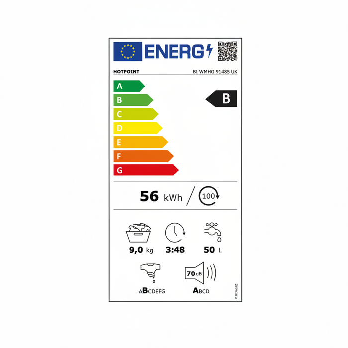 HOTPOINT Washing Machine Hotpoint 9KG Integrated Washing Machine | BIWMHG91485UKN IRWINS MEGASTORE