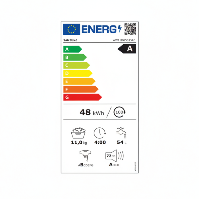 SAMSUNG Washing Machine Samsung Series 5 11kg Washing Machine - White | WW11DG5B25AEEU IRWINS MEGASTORE
