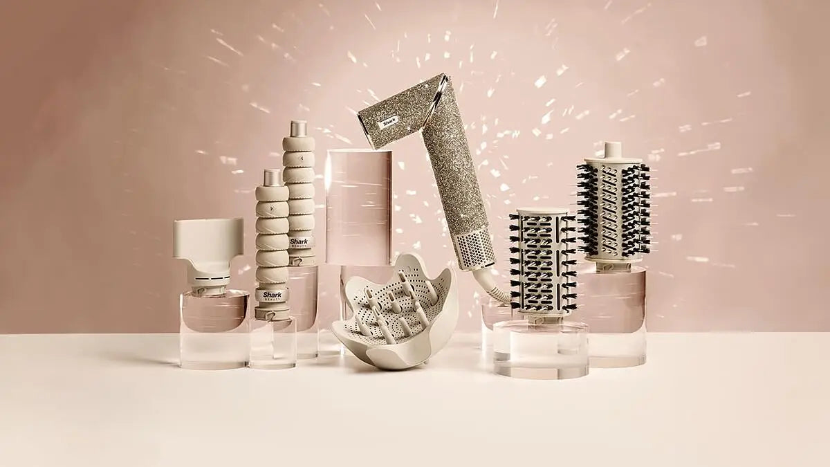 SHARK FlexStyle Sparkle 5-in-1 Air Styler & Hair Dryer with Storage Case - Gold Diamond Limited Edition | HD446JSUK