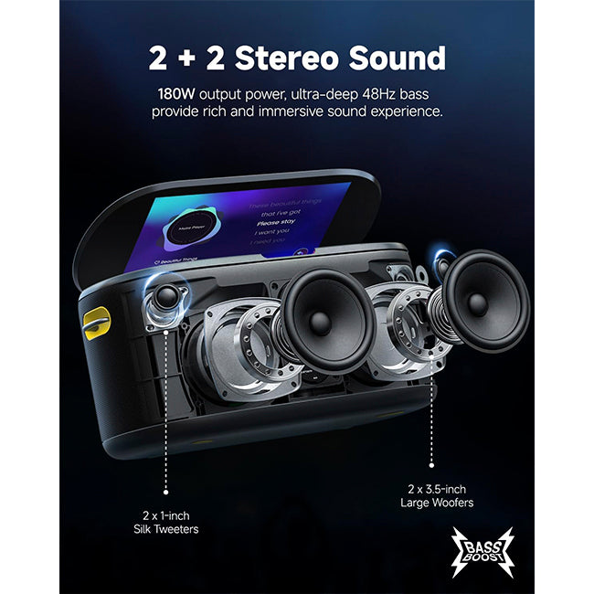 Ikarao Premium Portable Wireless Smart Karaoke Machine 300W with Lyrics Screen 10.1” HD Screen ||  SHELL S1