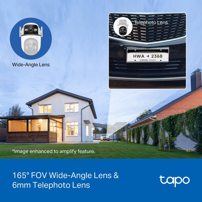 TP-Link Tapo TC47 2K Dual-Lens Outdoor Pan/Tilt Security Camera with Spotlights | TC47