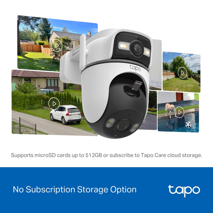 TP-Link Tapo TC47 2K Dual-Lens Outdoor Pan/Tilt Security Camera with Spotlights | TC47