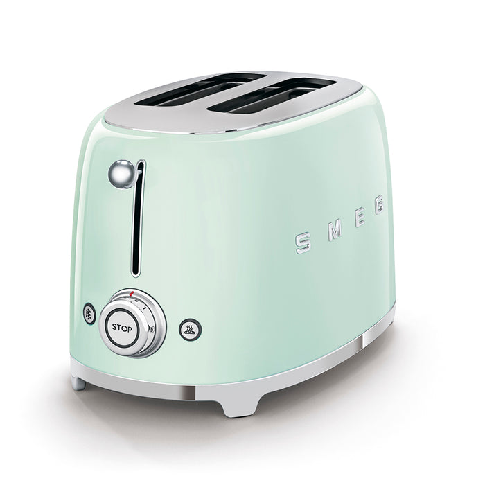 Smeg 50's Style 2 Slice 2 Slot Toaster - Gloss Pastel Green | TSF01PGUK