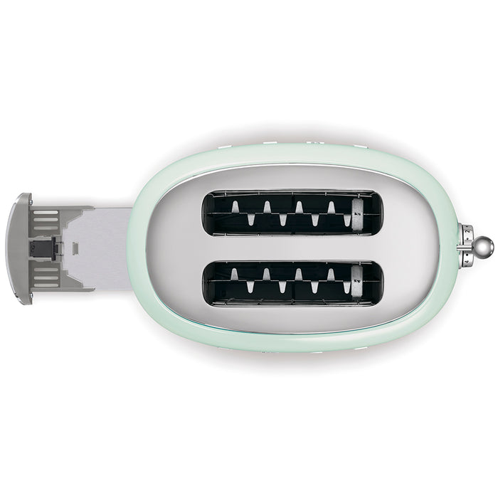 Smeg 50's Style 2 Slice 2 Slot Toaster - Gloss Pastel Green | TSF01PGUK