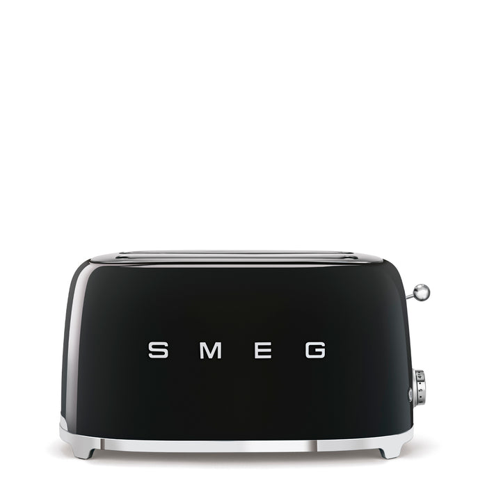 Smeg 50's Style 4 Slice 2 Long Slot Toaster - Gloss Black | TSF02BLUK