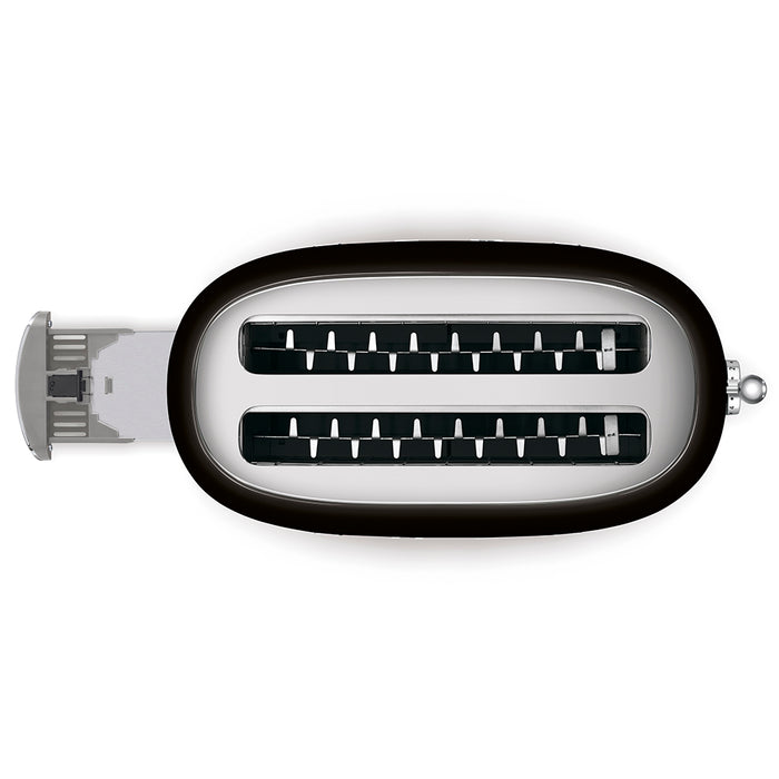 Smeg 50's Style 4 Slice 2 Long Slot Toaster - Gloss Black | TSF02BLUK