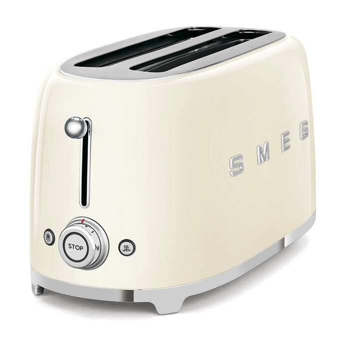 Smeg 50's Style 4 Slice 2 Long Slot Toaster - Gloss Cream | TSF02CRUK