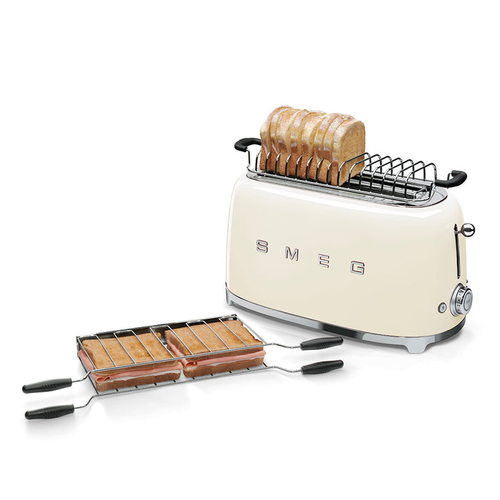 Smeg 50's Style 4 Slice 2 Long Slot Toaster - Gloss Cream | TSF02CRUK