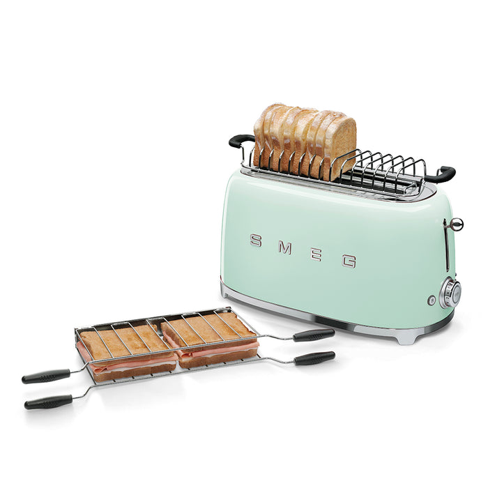Smeg 50's Style 4 Slice 2 Long Slot Toaster - Gloss Pastel Green | TSF02PGUK