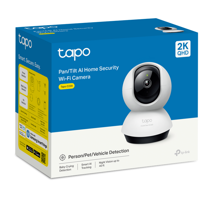TP-Link Tapo C220 Pan/Tilt AI Home Security Wi-Fi Camera | TAPO C220