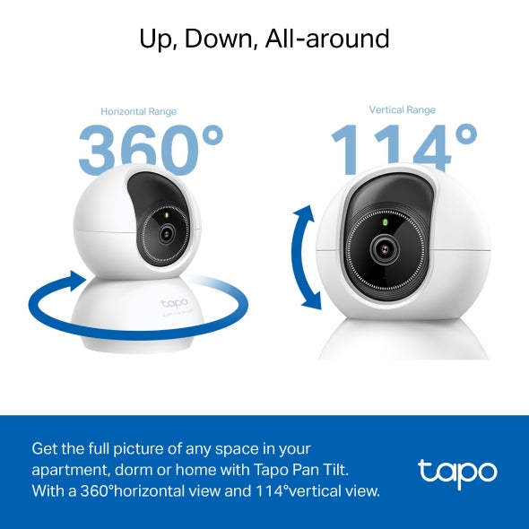 TAPO Pan/Tilt AI Home Security Wi-Fi Camera - White | TAPO C230