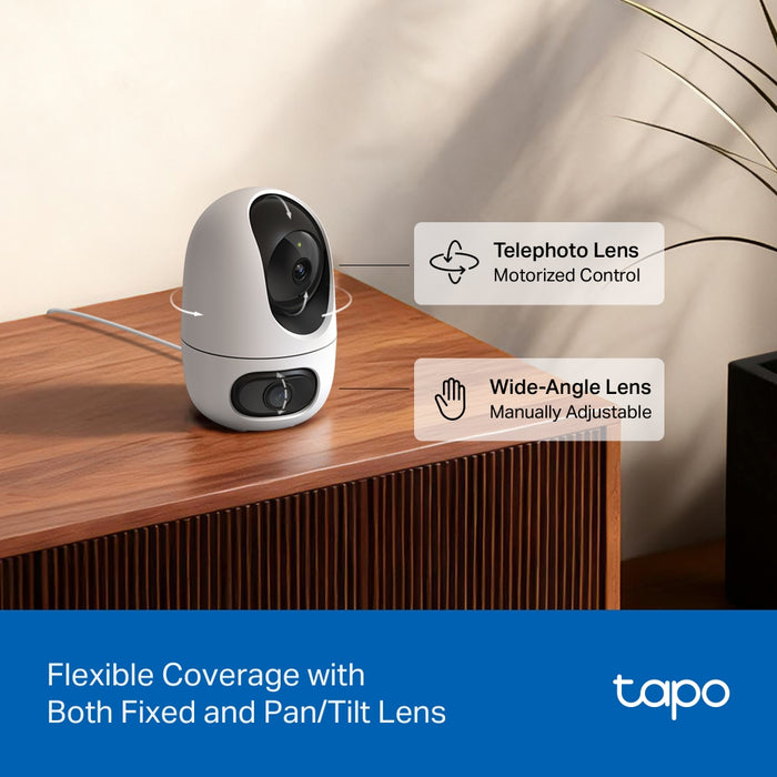 TP-Link Tapo C245D 2K Dual-Lens Pan/Tilt Indoor Security Camera | TAPO C245D