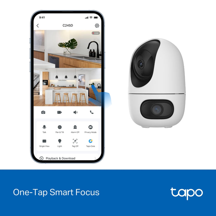TP-Link Tapo C245D 2K Dual-Lens Pan/Tilt Indoor Security Camera | TAPO C245D