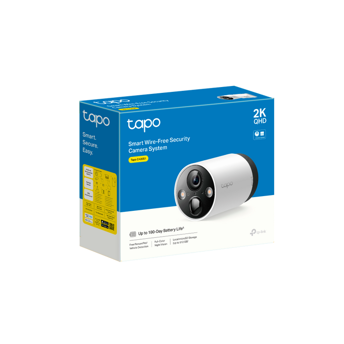 TP-Link 2K QHD Smart Wire-Free Security Camera TAPO C420S1 | TAPOC420S1