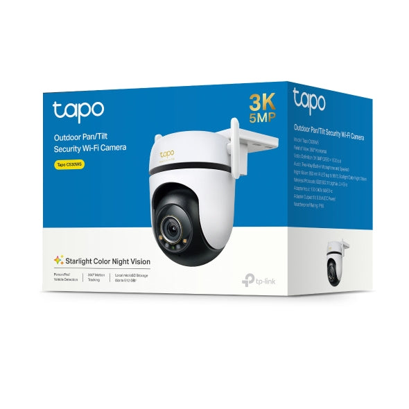 Tapo 3K/5MP Outdoor Pan/Tilt Wi-Fi Starlight Camera | TAPO-C530WS