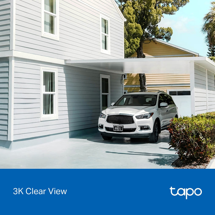 TP-Link Tapo C630 KIT 3K 5MP Solar-Powered Pan & Tilt Outdoor Security Camera with AI Tracking and 6700mAh Battery - White | TAPO C630 KIT