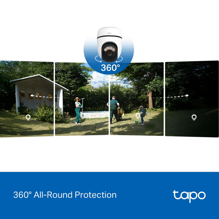 TP-Link Tapo C630 KIT 3K 5MP Solar-Powered Pan & Tilt Outdoor Security Camera with AI Tracking and 6700mAh Battery - White | TAPO C630 KIT